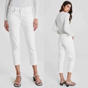 AG Ex-Boyfriend Slouchy Slim Crop Jeans 1 Year Base White Size 24 00